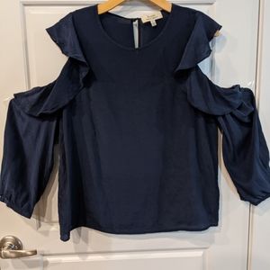 Royal Project Stitch Fix Navy cold shoulder ruffle